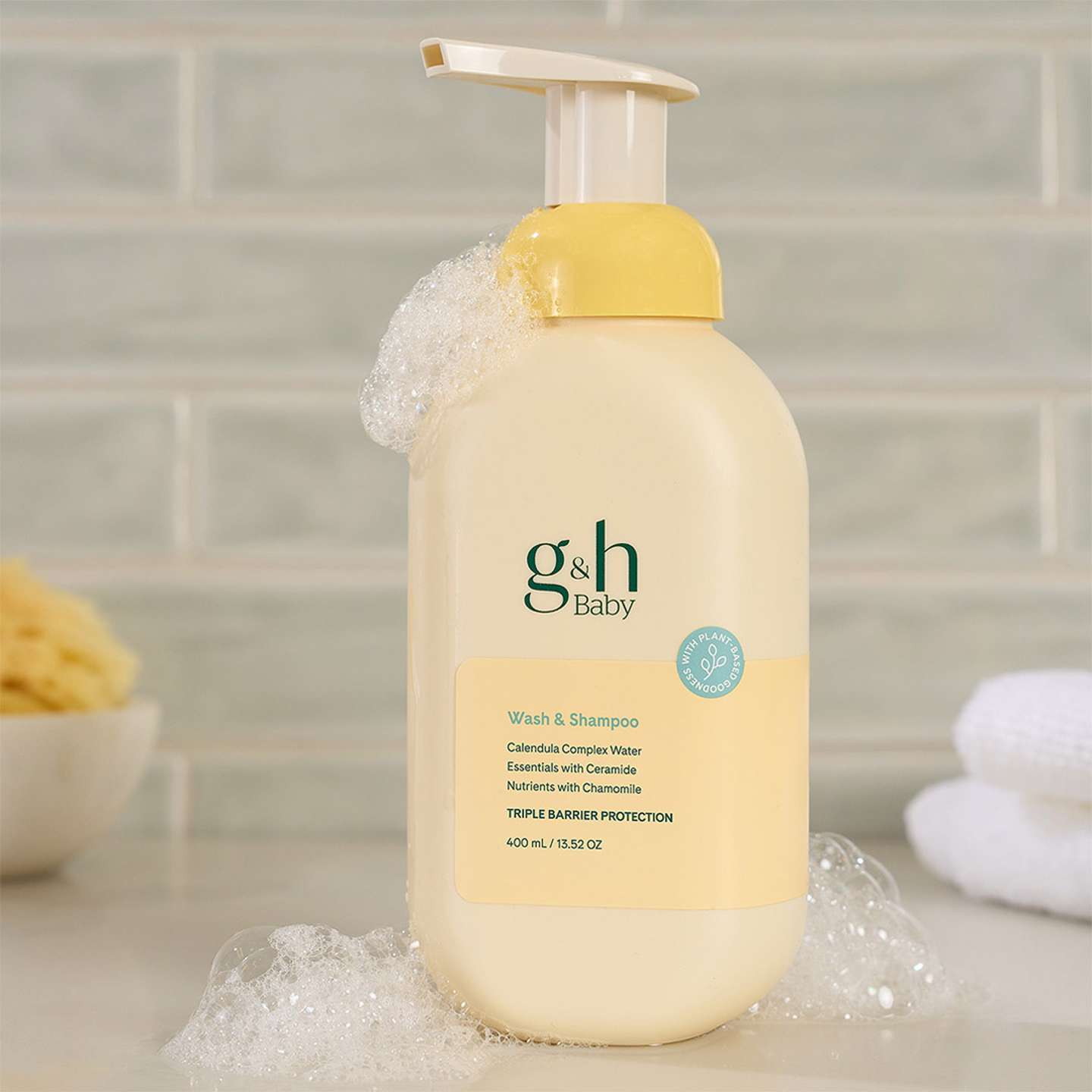 Gel de Baño y Shampoo para Bebé, Bebé feliz con un baño sin lagrimas