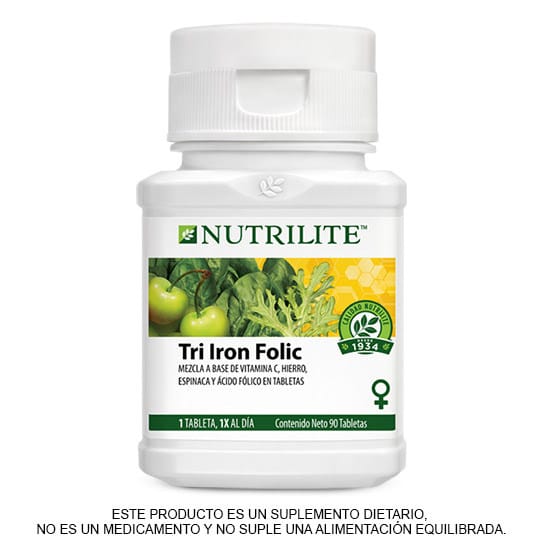 Producto Nutrilite Hierro con ácido fólico plus, la sinergia que tu cuerpo necesita.
